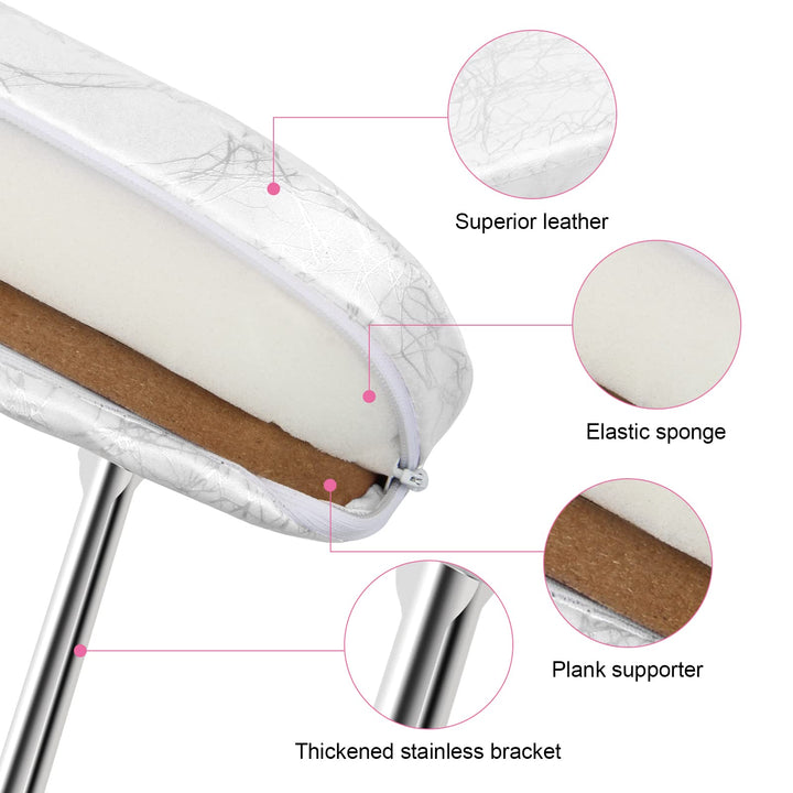 Nail Pillow Hand Rest with Bracket, Professional Manicure Arm Stand Holder for Nails Art DIY Foldable Microfiber Leather Nail Hand Rest Cushion for Nail Salon Technician (Creamy white)