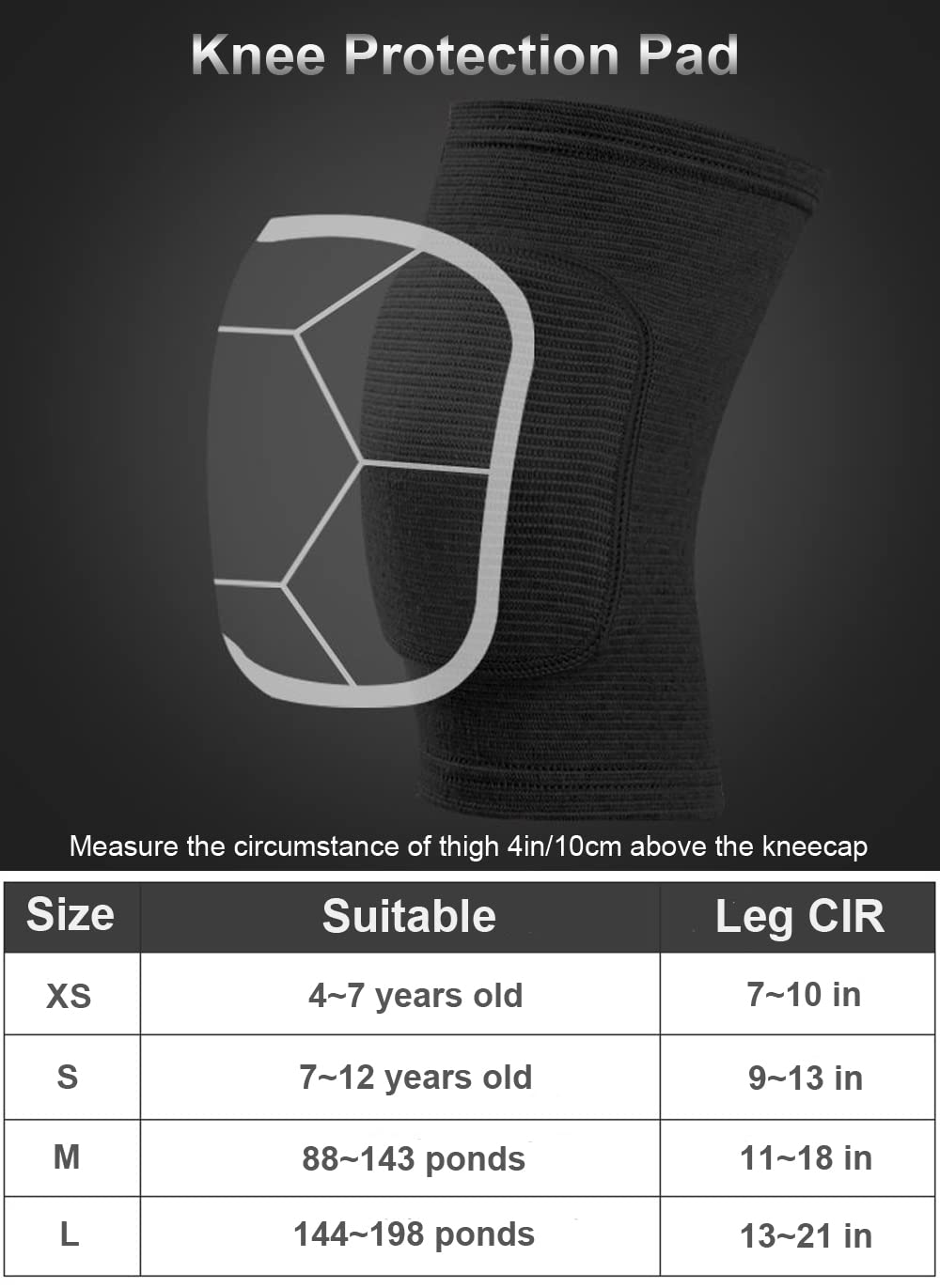 Knee Pads for Women, Dance Knee Pads Wrestling Knee Pads Basketball Knee Pads Volleyball Knee Pads for Women, Knee Protector Soft Knee Pads for Work (Black, M)