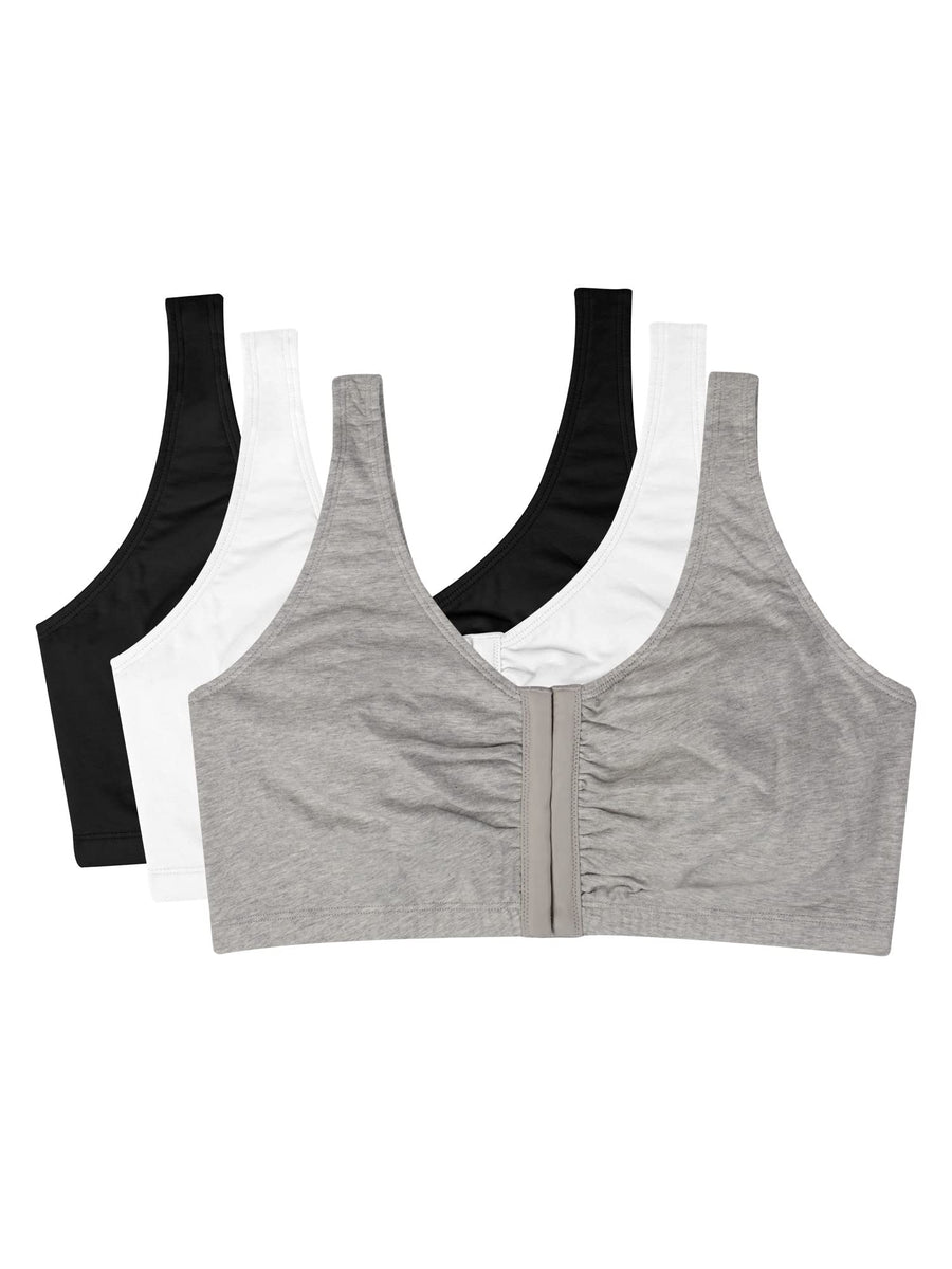 Fruit of the Loom womens Front Closure Cotton Sports Br