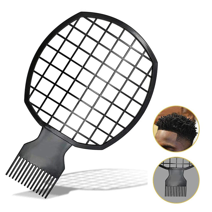 Twist Hair Coils Comb Tool, Afro Pick Hair Curl Sponge Brush (Black)