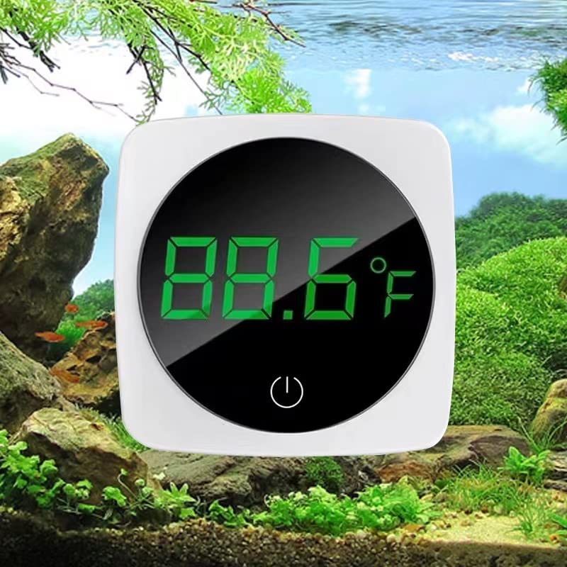 Aquarium Thermometer, LED Touch Screen Fish Tank Thermometer Accurate Stick-on Fish Tank Temperature Sensor for Fish Turtle Betta Fish Amphibians Reptiles