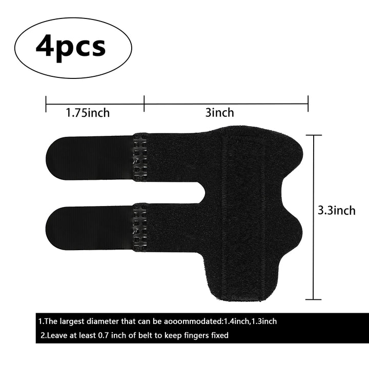 LUTER 4pcs Finger Splints Finger Straightener Support Finger Stabilizer Brace for Protecting Broken, Strained, Sprained, Swollen Fingers (Black)