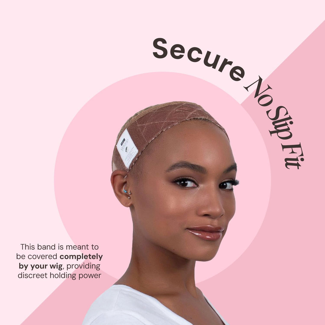 WiGrip, The Original Comfort Grip Band, Adjustable Wig Band for Tension-Free Glueless Wig, Nonslip Wig Headband, Tension-Free, One Size Fits All, Tan