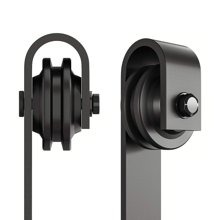 Sliding Barn Door Hardware Hangers 2pcs (Black) (J Shape Hangers)