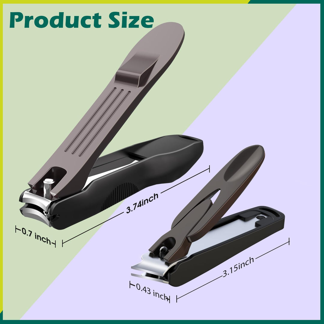 GLAMFIELDS Large Nail Clipper Set (8Pcs), Toe Nail Clip
