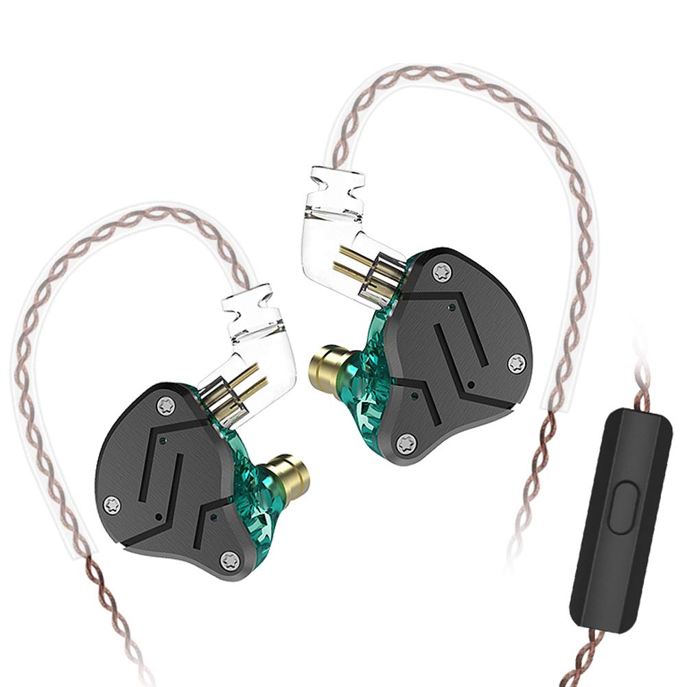 KZ ZSN Earphone with 1BA and 1DD, KZ High Fidelity in Ear Earbuds High Resolution in Ear Monitor Headphone 0.75mm 2 pin Cable, Noise Cancelling KZ Headphone (Cyan, with Mic)…