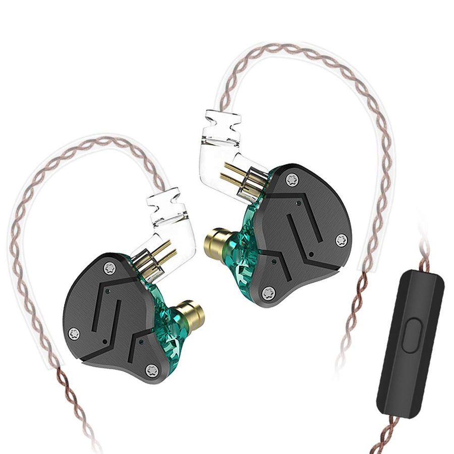 KZ ZSN Earphone with 1BA and 1DD, KZ High Fidelity in Ear Earbuds High Resolution in Ear Monitor Headphone 0.75mm 2 pin Cable, Noise Cancelling KZ Headphone (Cyan, with Mic)…