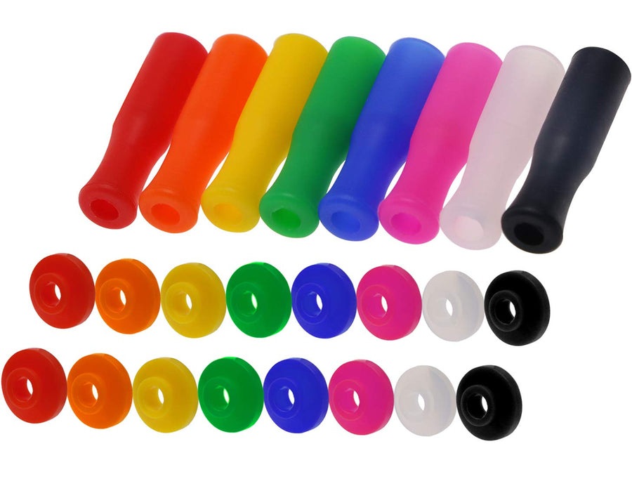 Mini Skater 8Pcs Multi Color Food Grade Silicone Straws