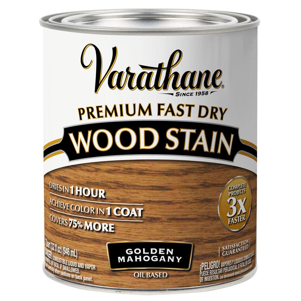 262014 Premium Fast Dry Wood Stain, Quart, Golden Mahogany