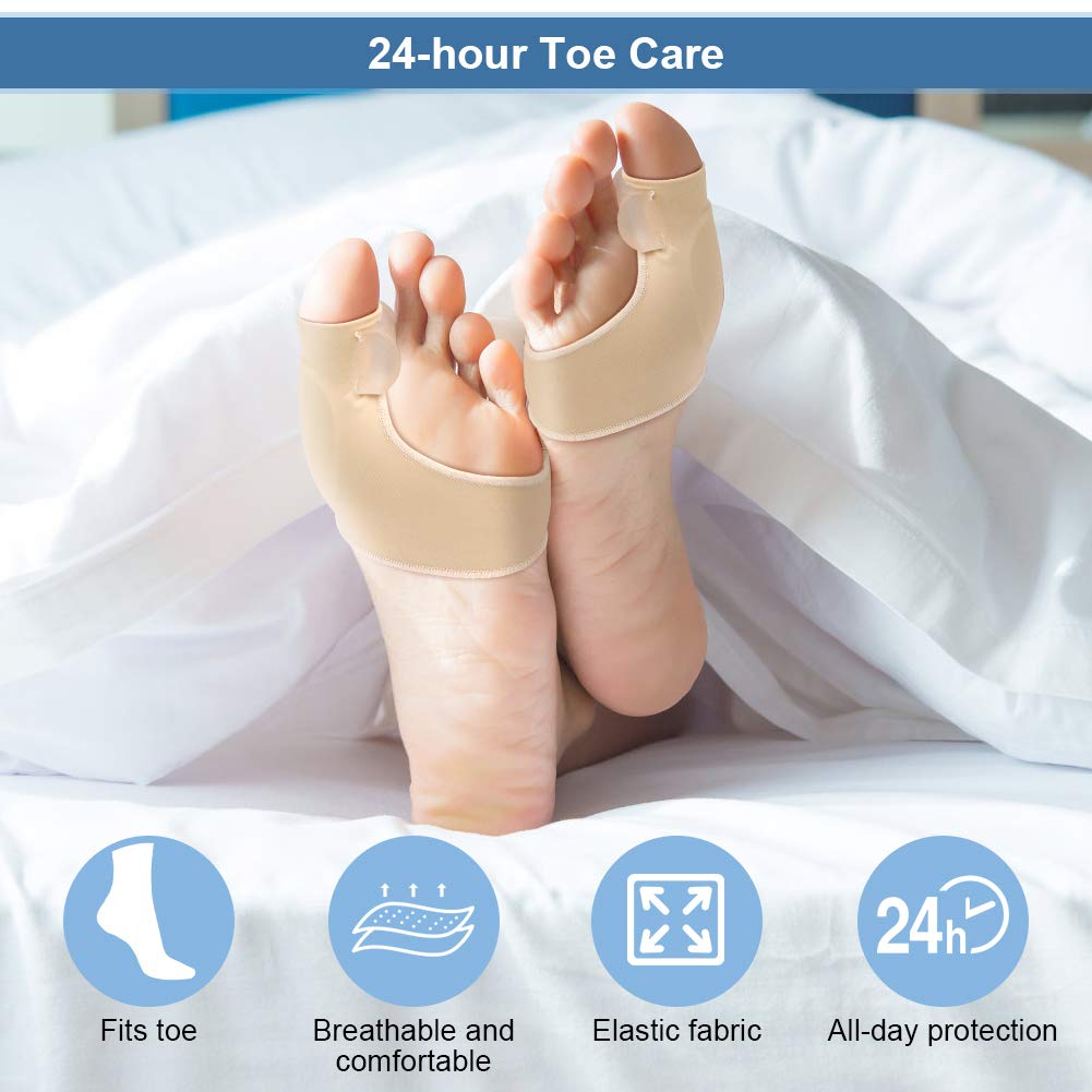 Bunion Corrector, Bunion Relief Protector Gel Bunion Guard for Hallux Valgus, Big Toe Joint, Hammer Toe, Toe Separator Straightener Spacers for Men and Women(1 Pair)