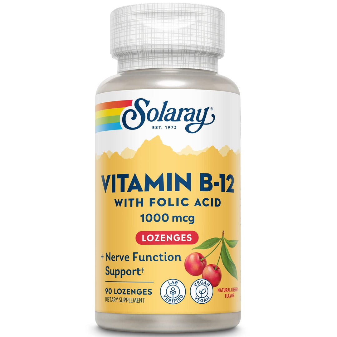 SOLARAY Vitamin B-12 1000mcg Lozenges with Folic Acid |