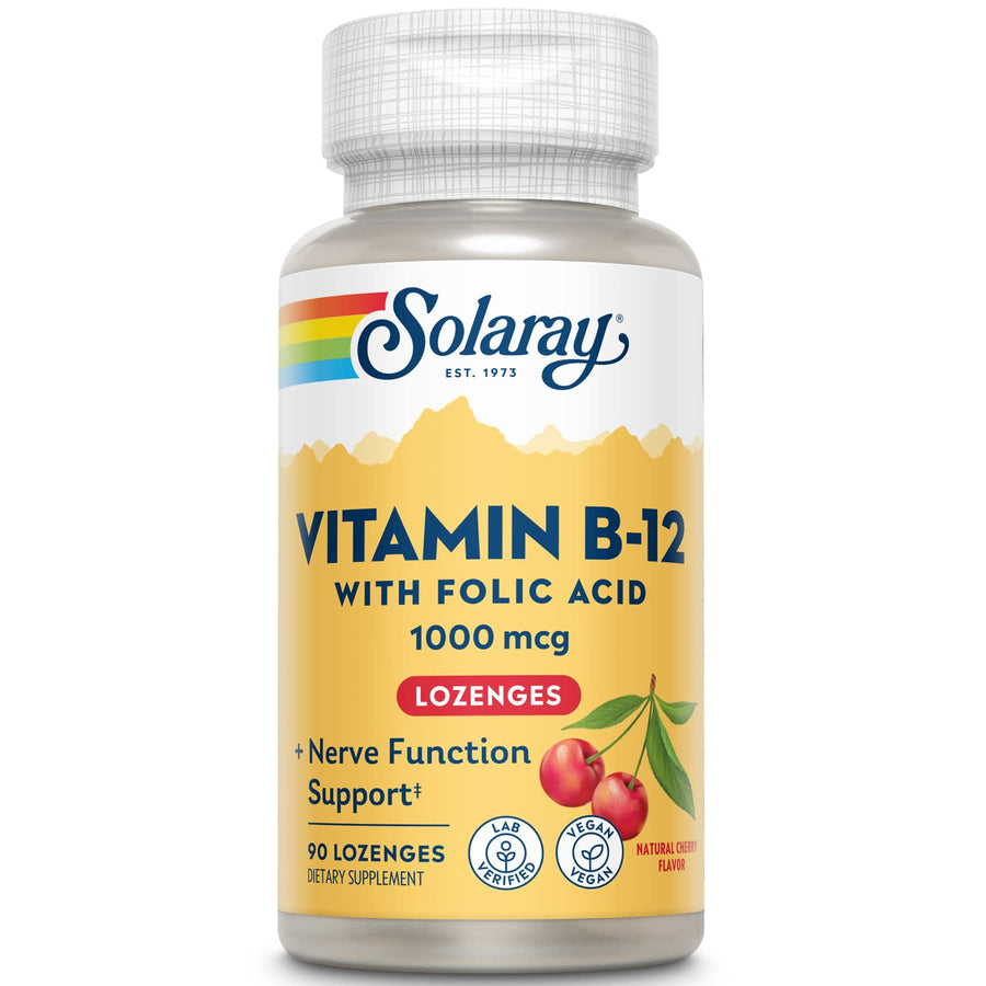 SOLARAY Vitamin B-12 1000mcg Lozenges with Folic Acid |