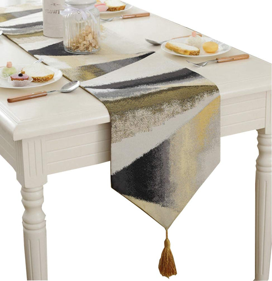 ZebraSmile Ombre Geometric Table Runners with Tassels P