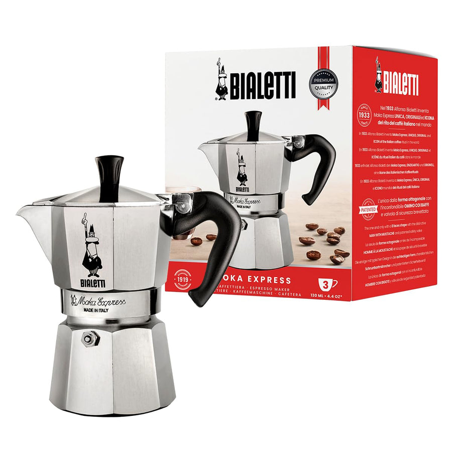Bialetti Moka Express 3 Cup Espresso Maker: Italian Mad