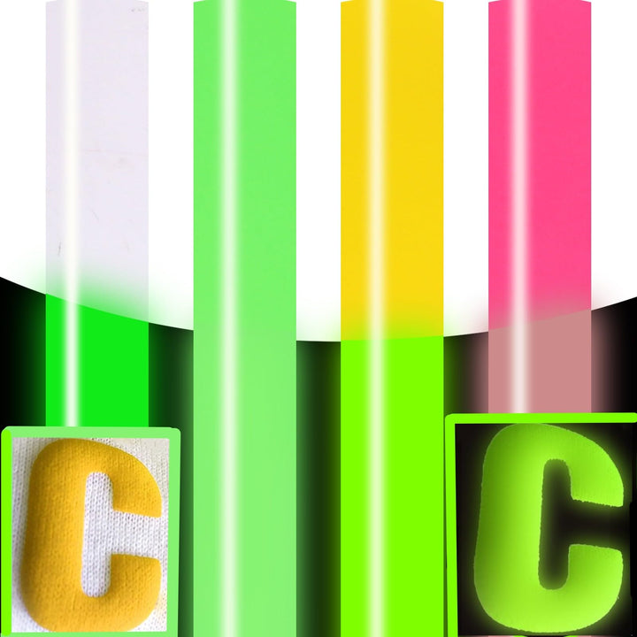 4 Sheet 3D Puff Heat Transfer Vinyl Glow in The Dark HTV Foaming HTV Luminous HTV Glow in Dark Iron on Vinyl 10 x 12 Inch Fluorescent Heat Press Vinyl for T-Shirts