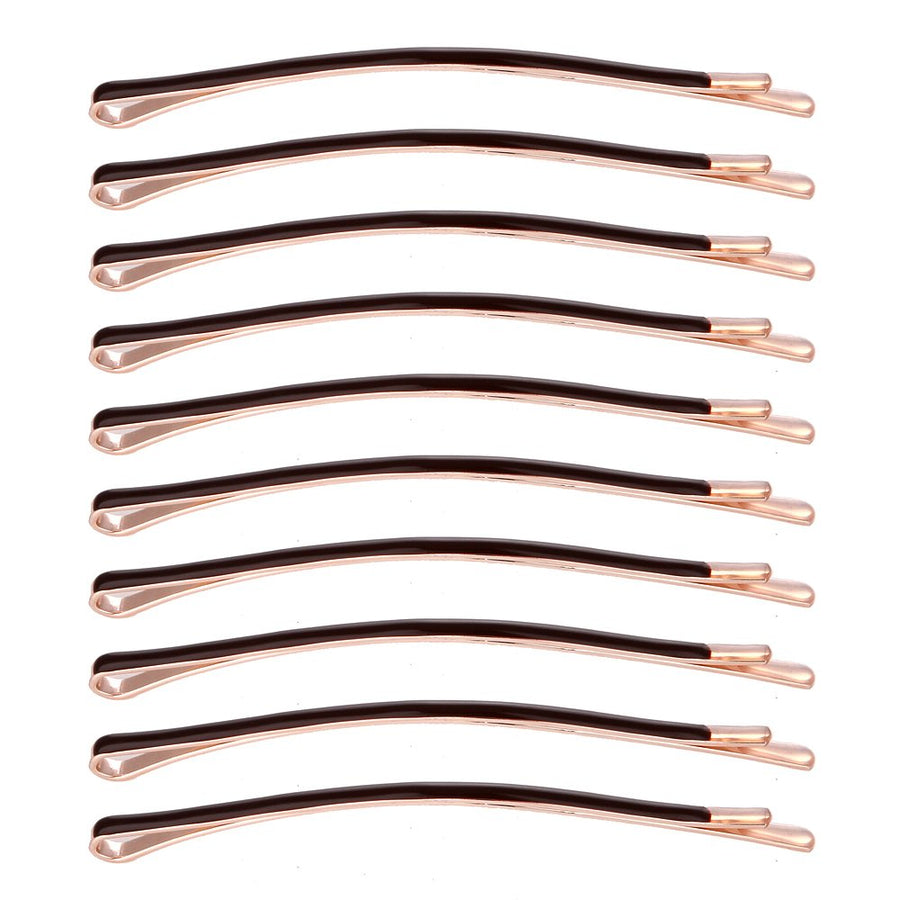 Yishenyishi Pack Of 10 Curved Jumbo Bobby Pins,Hair Clips (Brown)