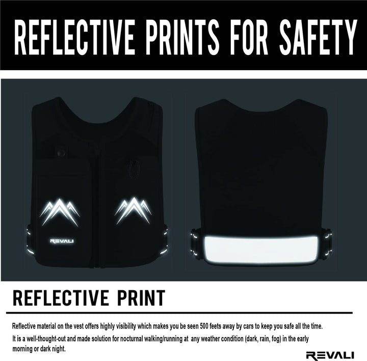 Running Vest, USA Original Patent, Zip Reflective Running Vests with 500ml Hydration Bottle, Adjustable Waistband &amp; Breathable Material, Chest Pack Gear Phone Holder for Running, Men &amp; Women