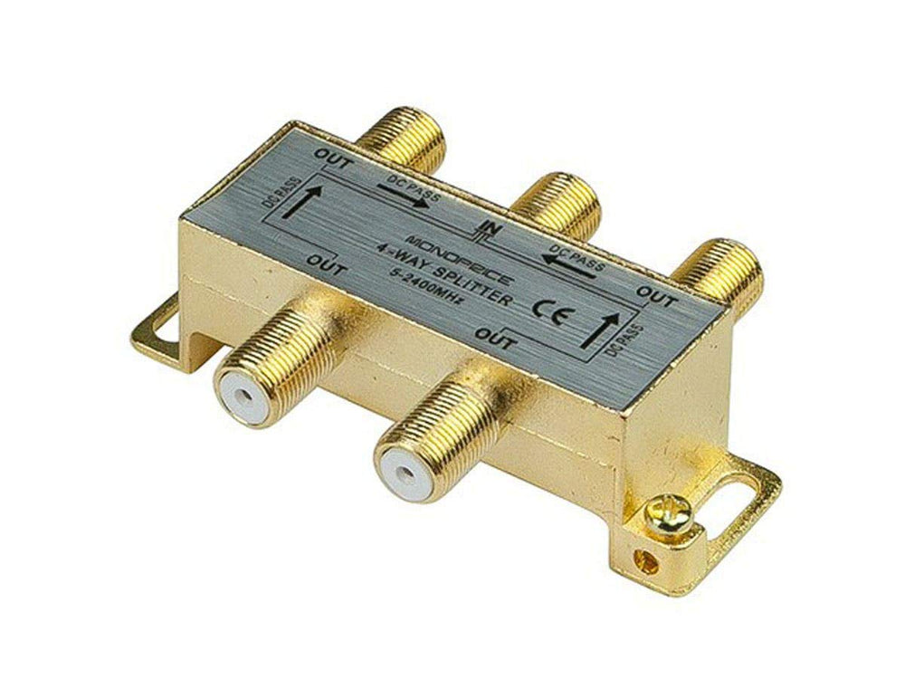 Monoprice Premium 4-Way Coax Cable Splitter - F-Type Sc