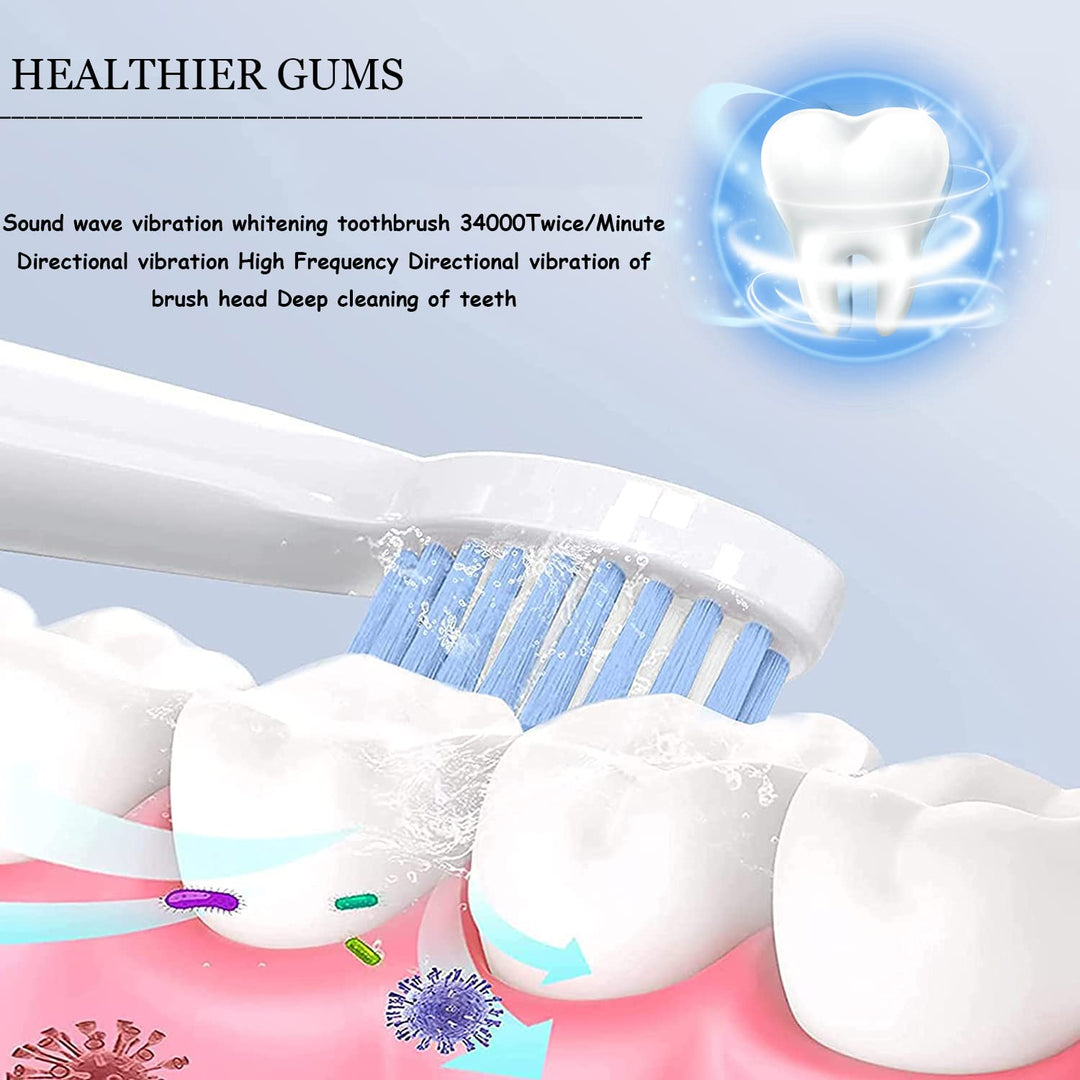 AIPOEXUNO Electric Toothbrush with 5 Brush Heads for Ad