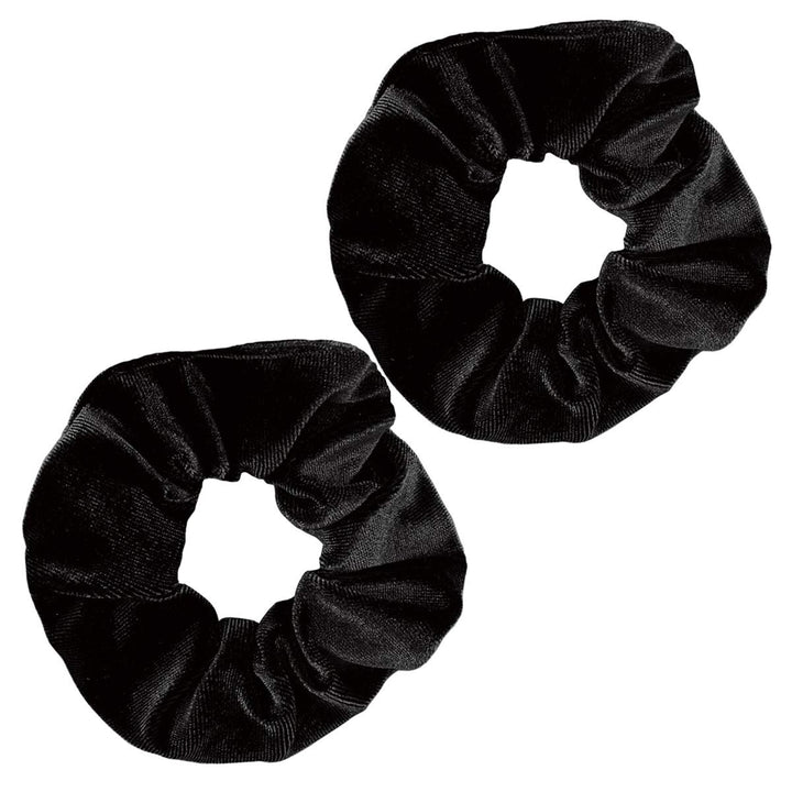 Guvass 2 Pack Hair Scrunchies Black Velvet Elastics Scrunchy Bobbles Soft Hair Bands Hair Ties for Women (Black)