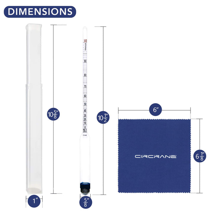 0-200 Proof &amp; Tralle Alcohol Hydrometer, Accurate Tester for Liquor, Distilling Moonshine Alcoholmeter