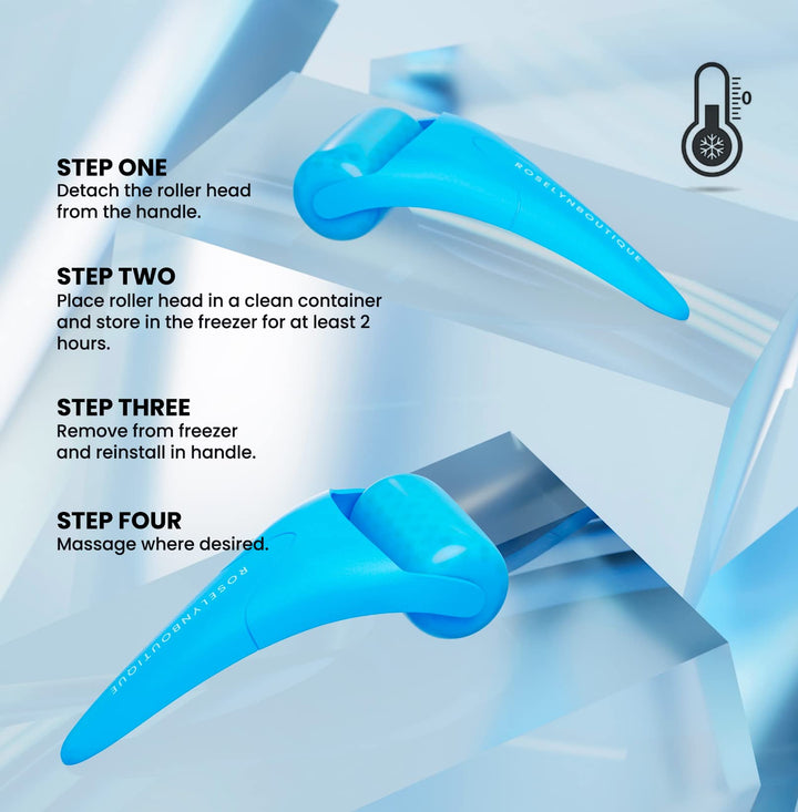 Ice Roller for Face Wrinkles Fine Lines Puffiness Stick Massager Facial Skin Care Tools Self Care Gifts for Men Women (Blue)