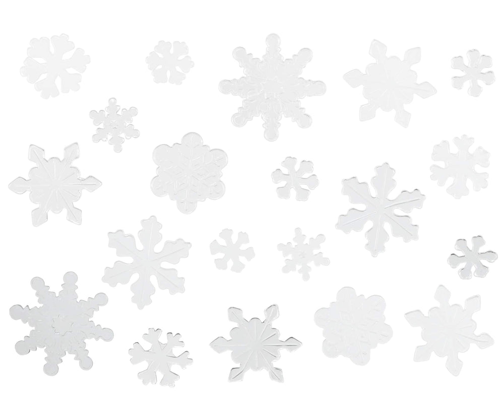 Iconikal Gel Cling Window Decorations Snowflakes, Trans