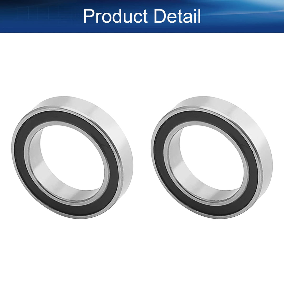 2Pcs 6701-2RS Deep Groove Ball Bearing, 12x18x4mm Double Sealed GCr15 P0 Z1 Deep Groove Rolling Bearings