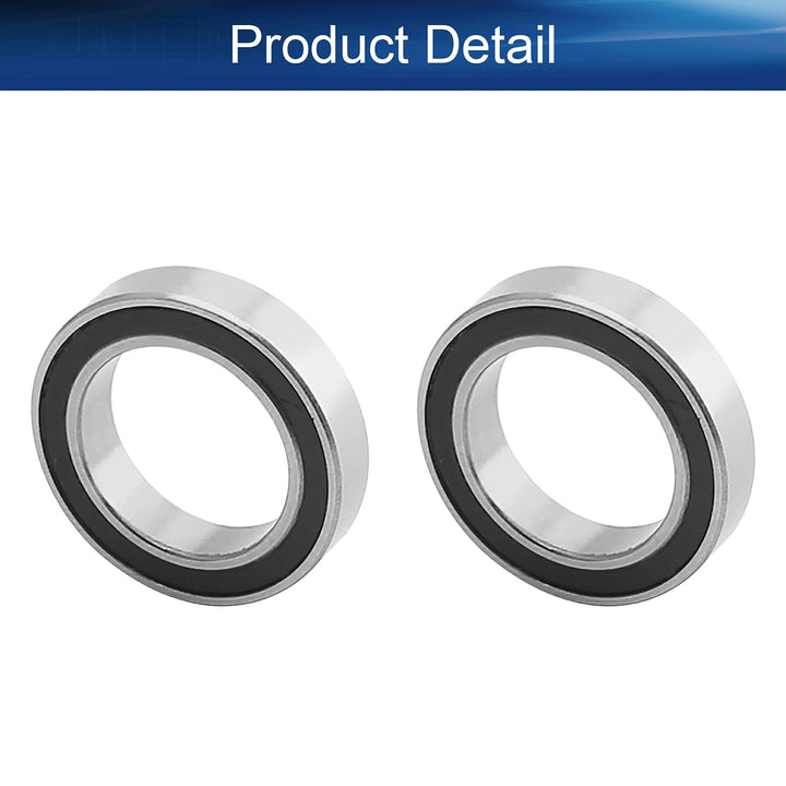 2Pcs 6701-2RS Deep Groove Ball Bearing, 12x18x4mm Double Sealed GCr15 P0 Z1 Deep Groove Rolling Bearings