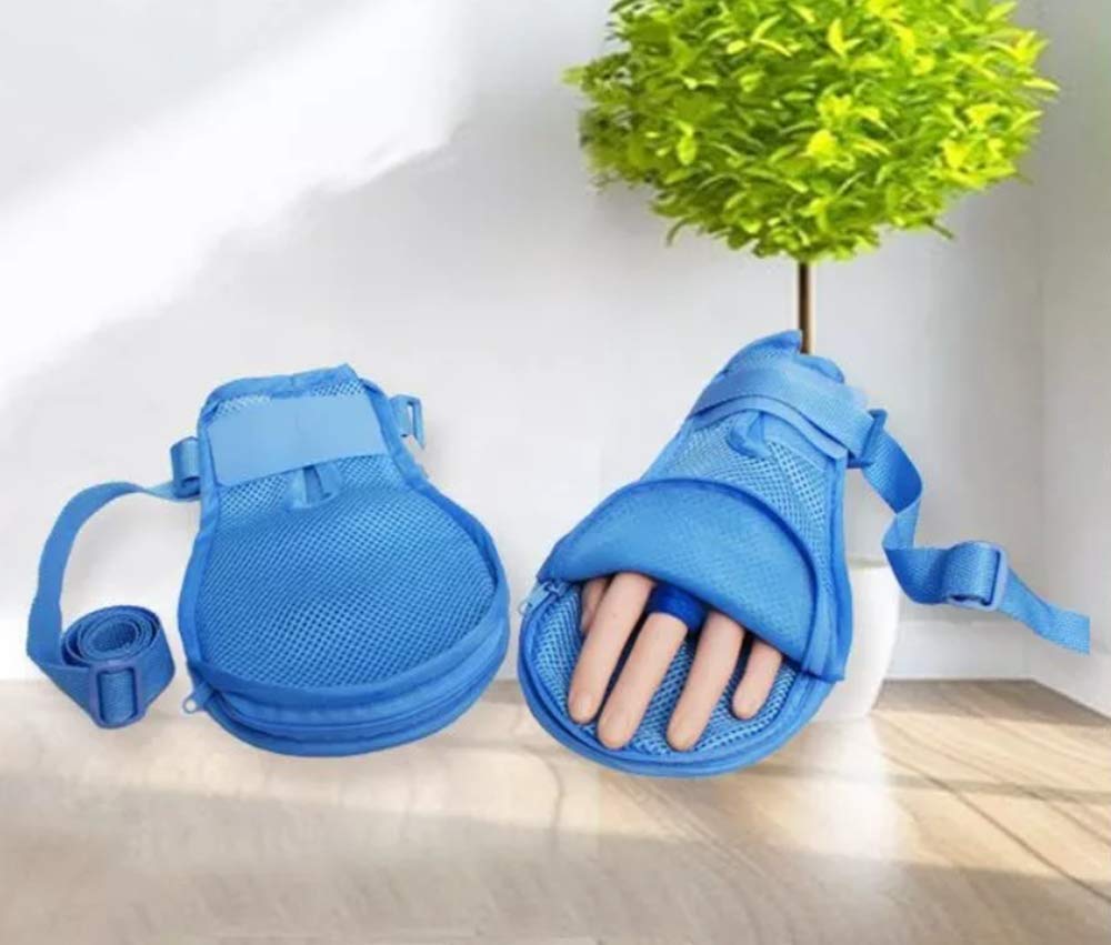 CHOYTONG Safety Dementia Restraint Mitts, Hands Finger Control Glove, Prevent Scratching for Elderly Patient, 2 Pcs (M)