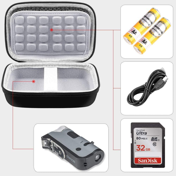 Microscope Case Compatible with Carson MicroFlip 100x-250x/ for Carson MicroBrite Plus 60x-120x LED Lighted Pocket Microscope, Portable Handheld Microscopes Storage Holder Box -Black (Case Only)