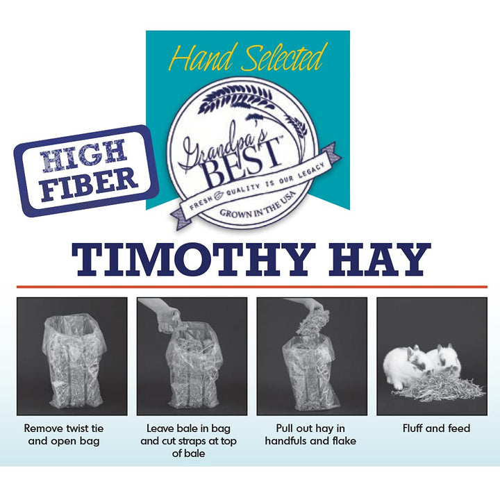 Grandpa's Best Timothy Hay Mini Bale, 10 Lbs (Packaging may vary),Brown