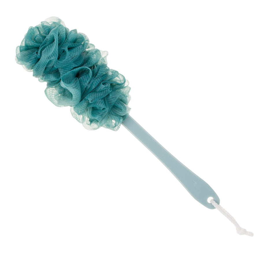 Lufa Back Scrubber for Shower, Anti-Slip Long Handle Bath Sponge Shower Brush, Soft Nylon Mesh Back Cleaner Washer, Loofah on a Stick Body Brush for Women&Men (DarkTurquoise)