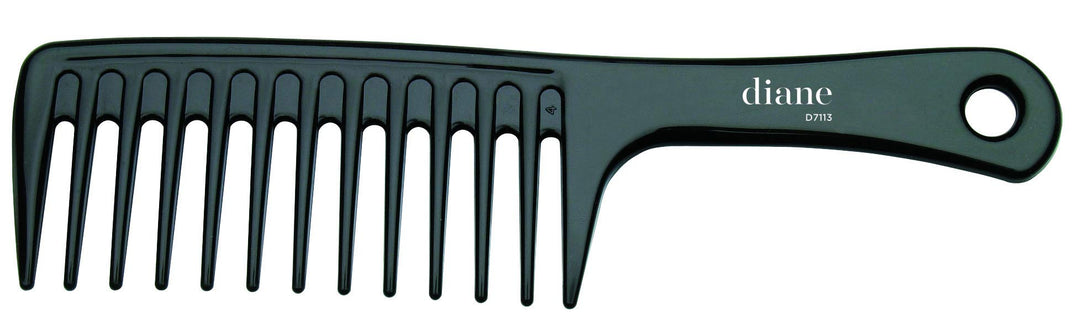 Extra Wide Tooth Shampoo Comb - Ionic, Anti-Static Detangler Tool, Use on Wet or Damp Hair for Women, Men, Black, 9.75 Inches, D7113