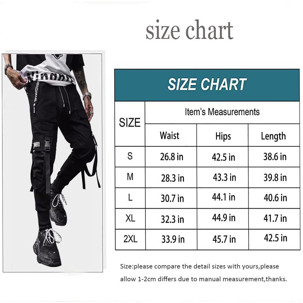 Mens Joggers Pants Techwear Hip Hop Emo Pants Fashion Streetwear Tactical Track Pants Joggers-A-XL