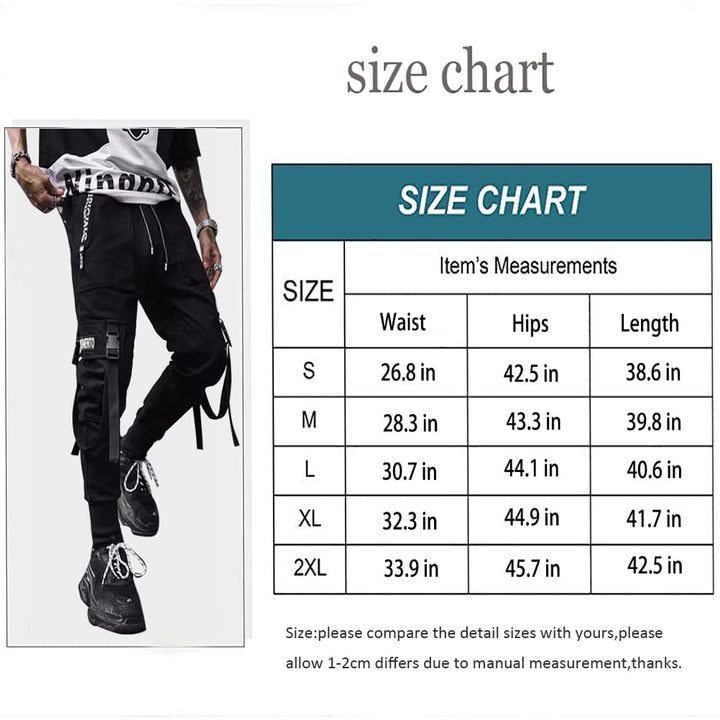 Mens Joggers Pants Techwear Hip Hop Emo Pants Fashion Streetwear Tactical Track Pants Joggers-A-XL