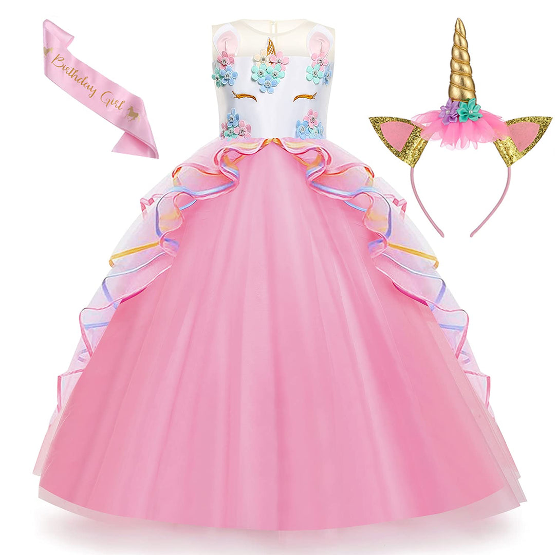 Chektin Unicorn Dress for Girls Unicorn Costume Pageant