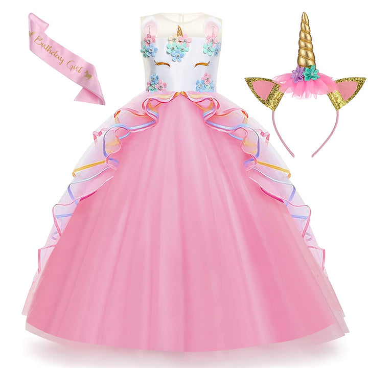 Chektin Unicorn Dress for Girls Unicorn Costume Pageant