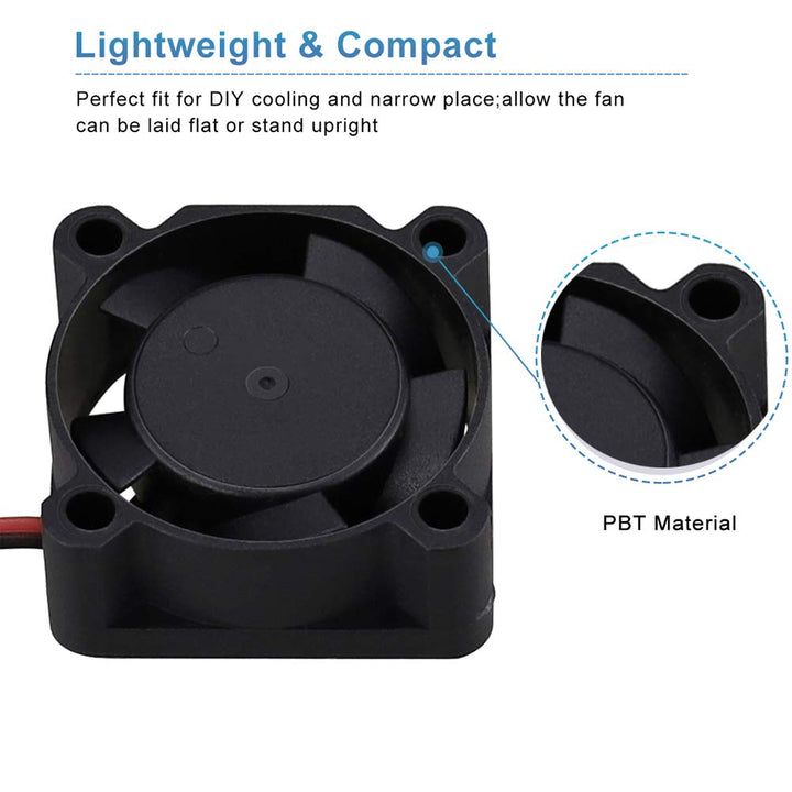 2-Pack 25mm x 10mm 5V Brushless DC Cooling Fan 2 Pin for Humidifier, Projector, Aroma Diffuser Ventilation