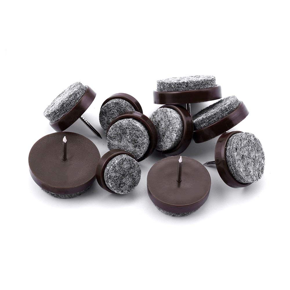 Office Chair Pad DIY Nail-on Anti-Sliding Round Heavy Pad Duty for Wooden Furniture Chair Tables Leg (0.79inch)