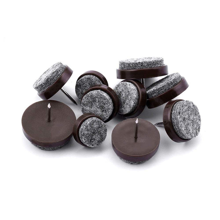 Office Chair Pad DIY Nail-on Anti-Sliding Round Heavy Pad Duty for Wooden Furniture Chair Tables Leg (0.79inch)