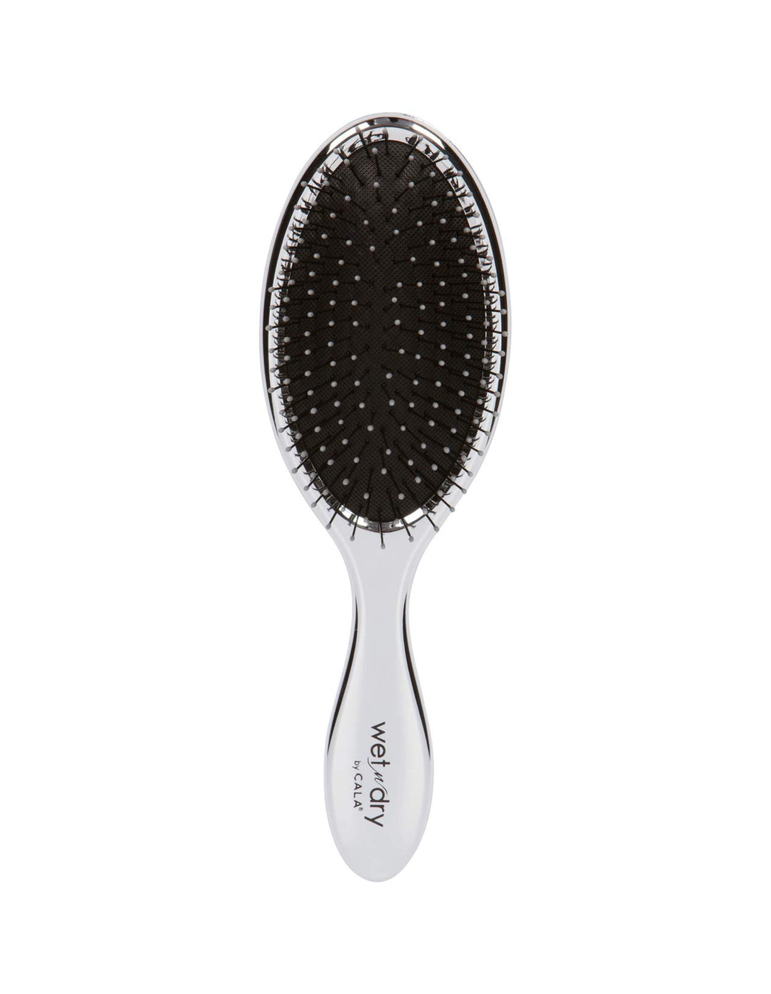 Wet-n-dry metallic silver hair brush