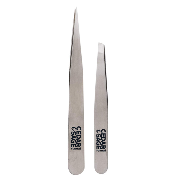Men&#39;s Stainless Steel Tweezer Duo Set
