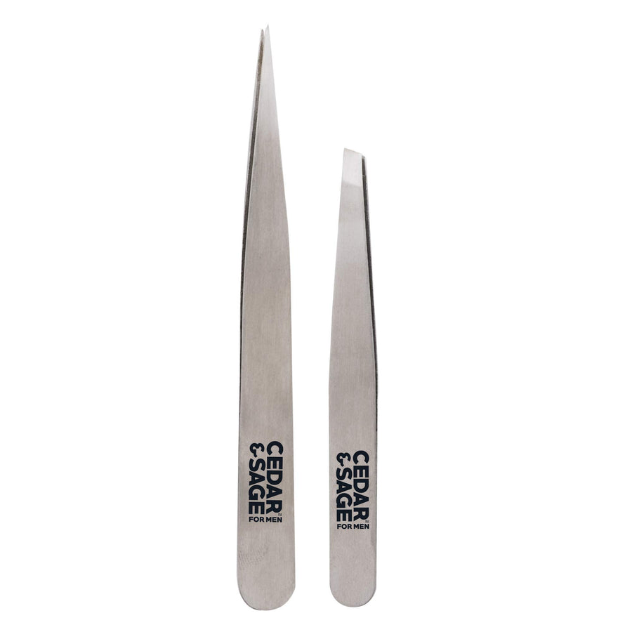 Men's Stainless Steel Tweezer Duo Set