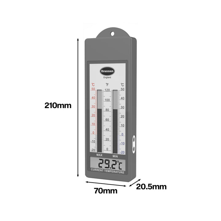 Waterproof Max Min Greenhouse Thermometer - Maximum Minimum Recording Thermometer Greenhouse Garden Outdoor Indoor