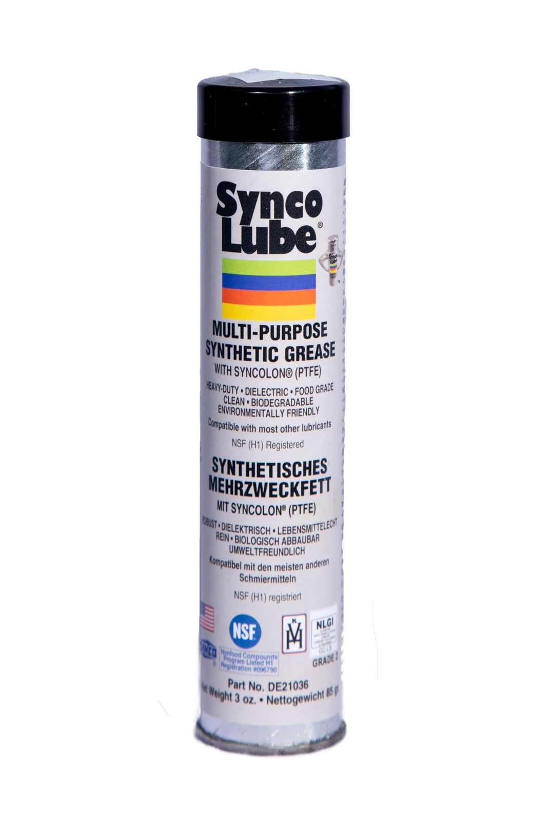 21036 Synthetic Grease (NLGI 2), 3 oz Cartridge, Translucent White, 1 pack