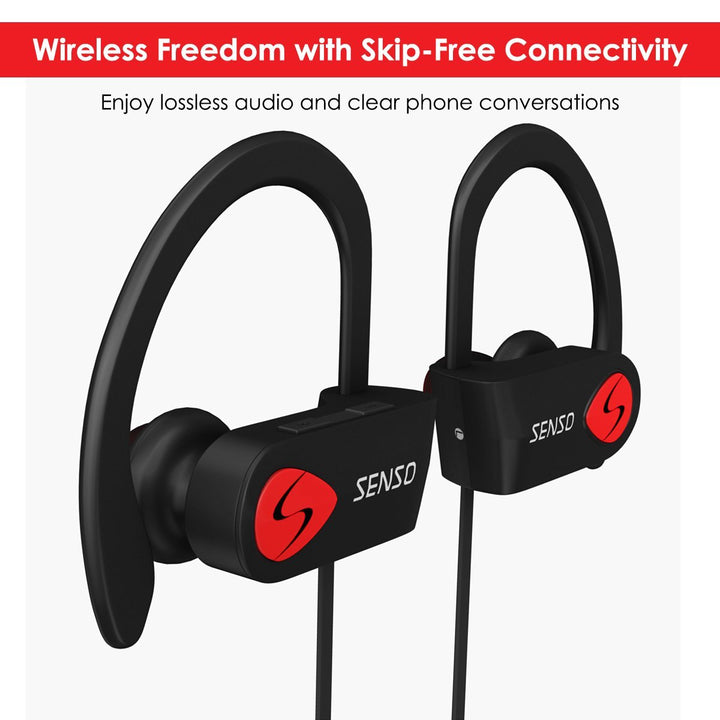 Bluetooth Headphones, Best Wireless Sports Earbuds w/Mic IPX7 Waterproof HD Stereo Sweatproof Earphones for Gym Running Workout Noise Cancelling Earphones Earbuds Noise Cancelling Headsets