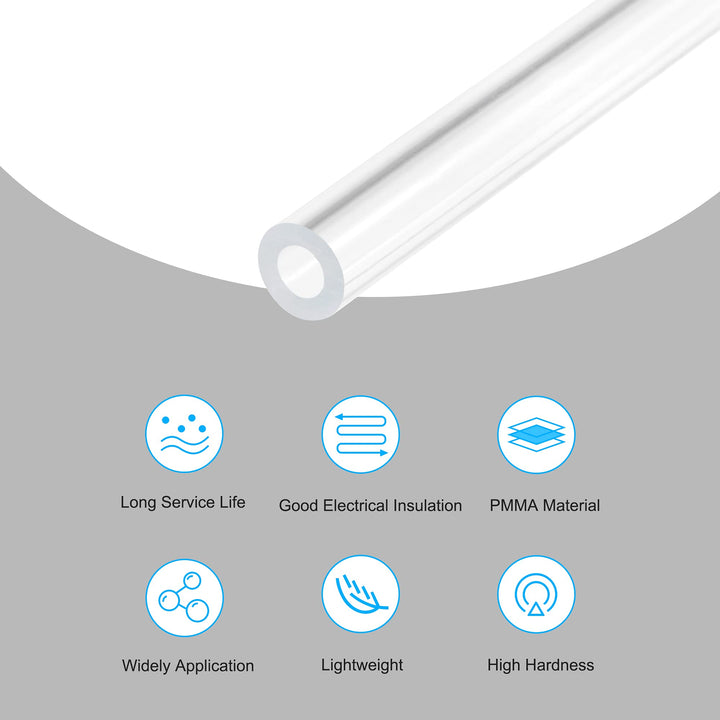 MECCANIXITY Acrylic Pipe Rigid Round Tube Clear 4mm(5/3