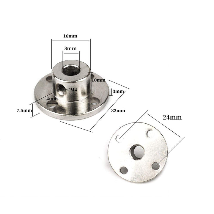 5Pack 8mm Rigid Flange Shaft Coupling Guide Shaft Support Coupler, Metal Axis Bearing Fittings Motor Connector