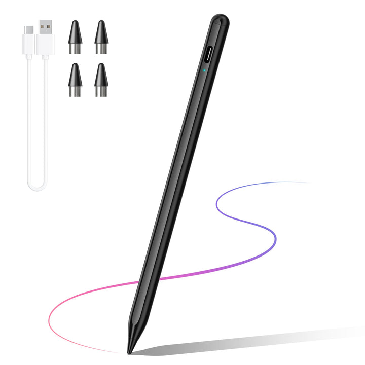 Stylus Pen, Tablet Pen Compatible for Android and iOS Touchscreens, Rechargeable Stylists Pen with Dual Touch Screen, Stylus Pencil for A-pple/Android/Tablet, Black